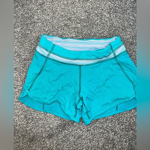 Ivivva Teal Running Shorts girls size 8 - Picture 1 of 9